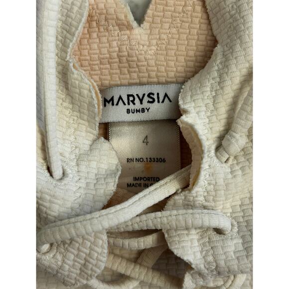 White Marysia One Piece Swimsuit bathing Suit Scalloped Palm Beach Girls Bumby 4 - Picture 3 of 3